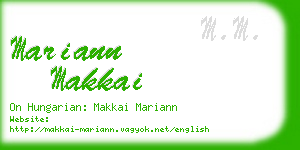 mariann makkai business card